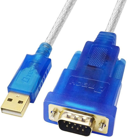 DTECH 3m FTDI USB to RS232 DB9 Male Serial Adapter Cable COM Port with FT232 Chipset Supports Windows 10 8 7 Mac Linux (10 Feet, FT232 Chip)