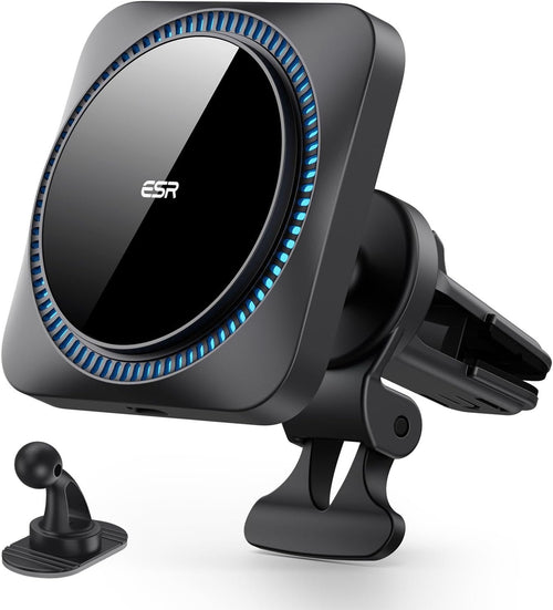 ESR for 15W MagSafe Car Mount Charger - CryoBoost Phone Cooling Faster Charging, Air Vent/Dashboard Magnetic Wireless Car Charger for iPhone 16 15 14 13 12 Pro Max Plus Mini, S25, MagSafe Accessories