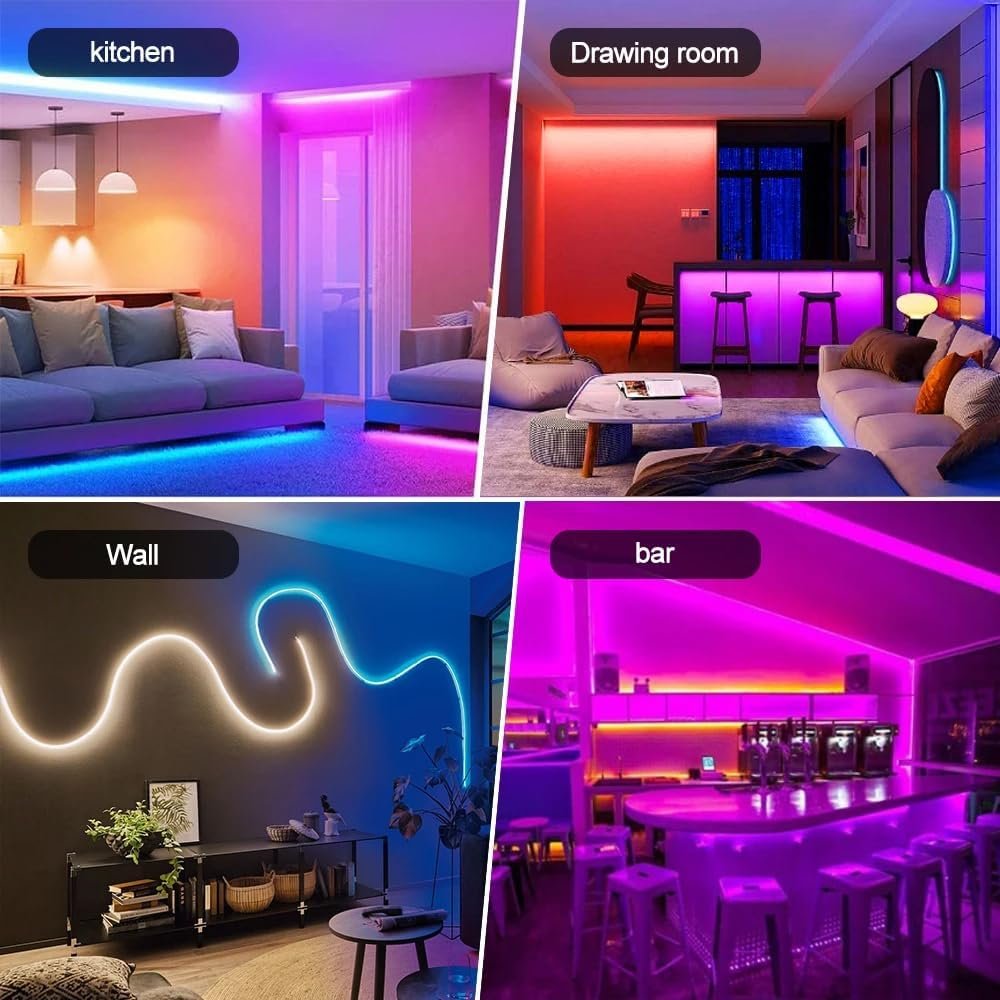 UanTii RGB Smart Neon Light Strip 10 Meters,Tuya WiFi Rope Lights IP67 Waterproof Music Sync Timing DIY Lighting Strips,App and Voice Control (10)