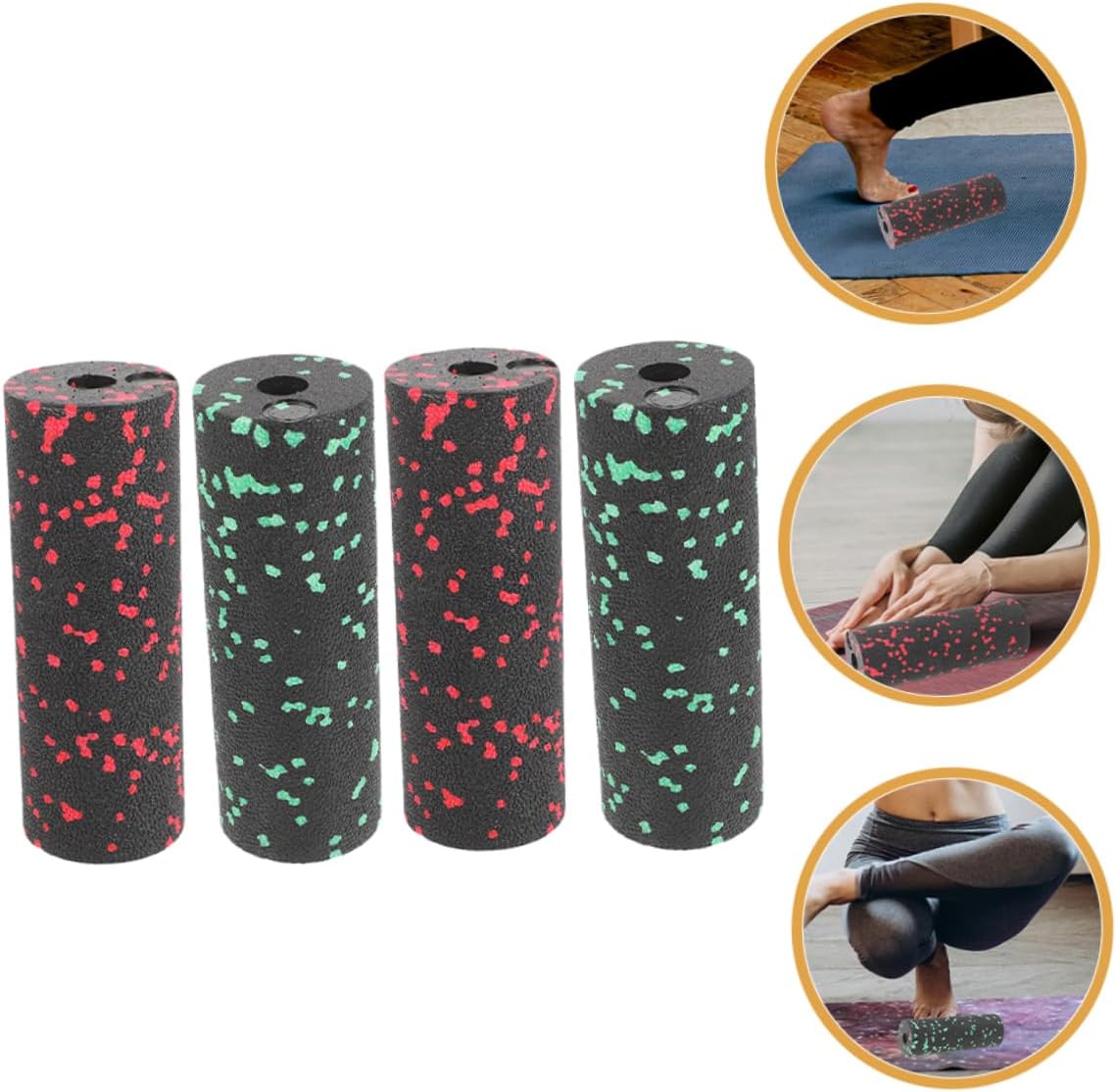 TOYANDONA 4 Pezzi Mini Colonna Yoga Per Massaggio Muscolare Colonna a Rulli Massaggiante Del Corpo Massaggio a Fornitura Yoga Leggero Epp