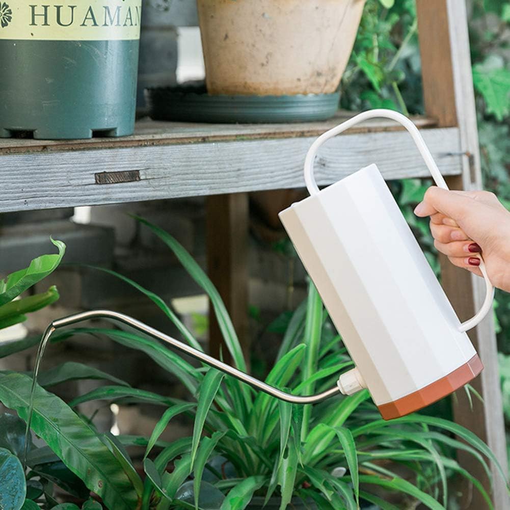 Plastic Spray Bottle Garden Succulent Watering Pot Long Mouth Plant Watering Can Pot Stainless Steel Watering Can for Houseplants Succulents Seeds ï¼ŒCleaning, Gardening, Feeding (White)