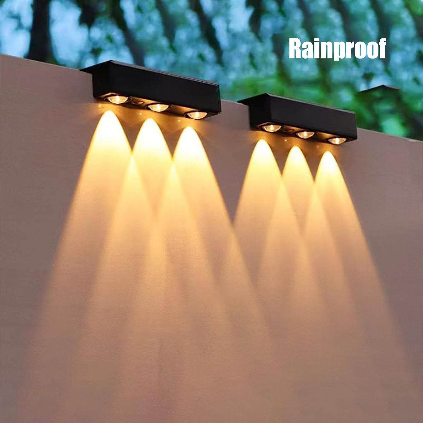 Solar Fence Lights, Waterproof LED Lamp for Stairs, Decorative Automatic Smart Lighting, 4.72x3.35x1.57 inches Ideal for Poolside, Patio, Path, Deck, Backyard, Porch, Garage