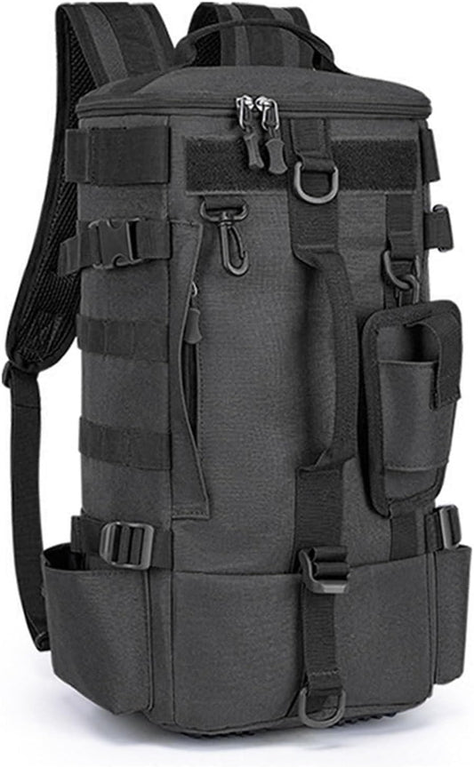 Fishing Fusion Backpack, Waterproof Survival Daypack Rod Holder, Bait Gear Storage, 21x47x13cm for Kayak Trips, Hiking, Camping, Hunting, and Weekend Adventures Motorcycle Travel
