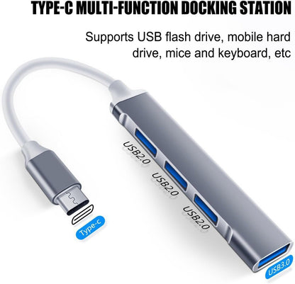USB Multiport Adapter Hub â€“ 5Gbps Data Transfer Splitter, High Speed Extender | USB 3.0 Multiport Expander, Laptop Audio Printer Game Controller Flash Drive Connector for Office Home Setup Use