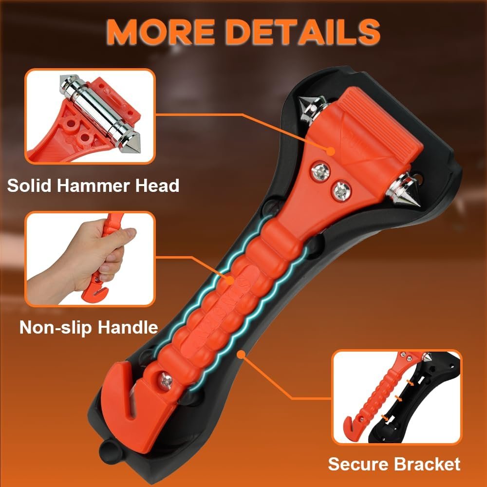 10 PCS Car Safety Hammer Emergency Escape Tool Auto Car Window Glass Hammer Breaker and Seat Belt Cutter Escape 2-in-1 for Family Rescue & Auto Emergency Escape Tools