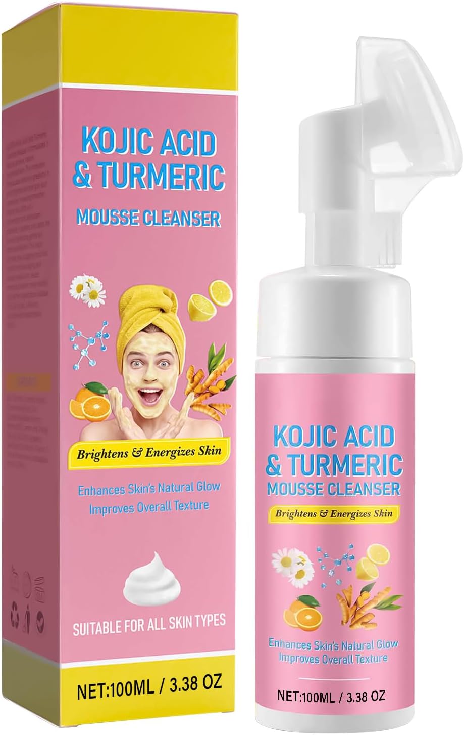 Facial Cleaning Set, 40 Pack Turmeric Cleaning Pads Mousse, Portable Skin Care Tools, Travel Essentials Facial Sponges,Helps Balance Skin Oil And Water, Remove Excess Keratin