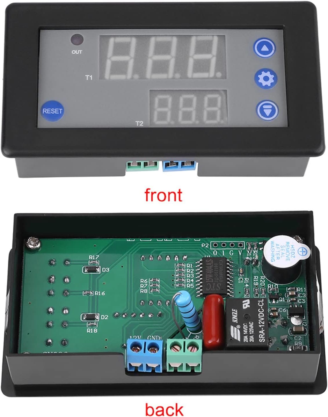 12V Dual Display Timing Delay Relay Module for Home Automation System
