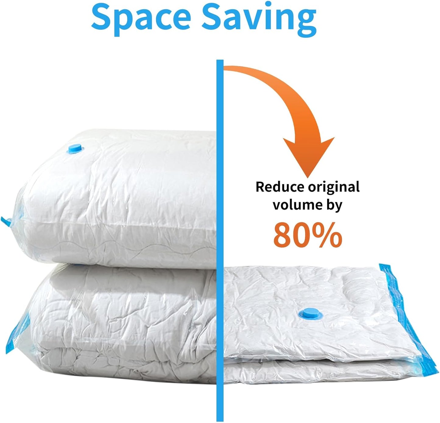 15-Pack Heavy Duty Vacuum Storage Bags with Hand Pump | 3 Jumbo + 4 Large/Medium/Small Sizes | Space-Saving Compression Bags for Clothes, Bedding, Blankets & Winter Coats (Reusable Travel Storage)