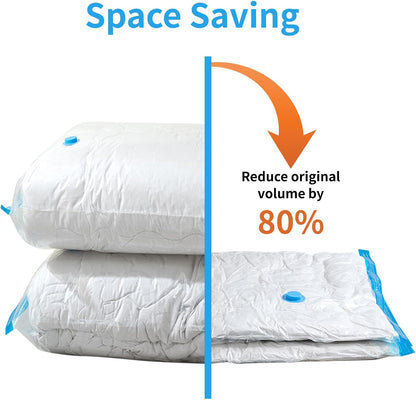 15-Pack Heavy Duty Vacuum Storage Bags with Hand Pump | 3 Jumbo + 4 Large/Medium/Small Sizes | Space-Saving Compression Bags for Clothes, Bedding, Blankets & Winter Coats (Reusable Travel Storage)