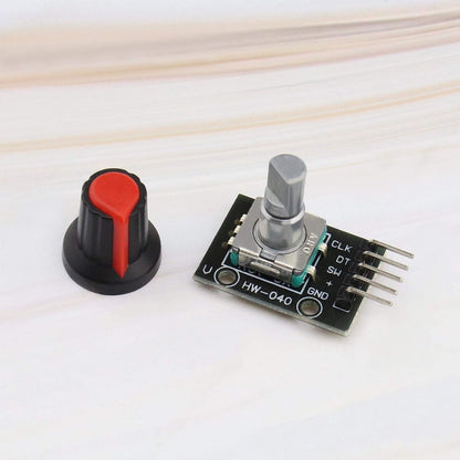 EMSea KY-040 360 Degree Rotary Encoder Module Brick Sensor Development Board with Knob Button Cap 5V 20 Pulse Circle 5 Pack