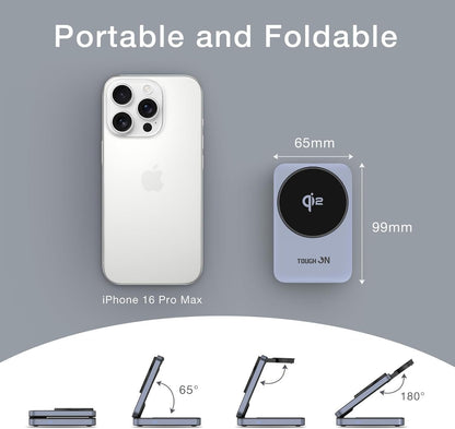 TOUGH ON Qi2 3 in 1 Wireless Charging Station for Apple, Qi2 15W Wireless Charger for iPhone, Compatible MagSafe Wireless Charger Stand for Multiple Devices iPhone 16/15/14/13/12, Apple Watch, AirPods