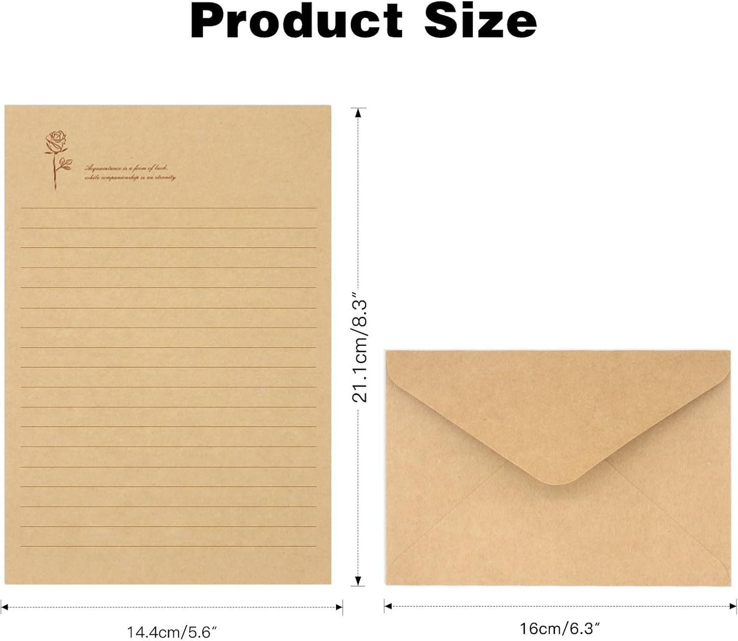 KSIWRE 72 PCS Vintage Stationery Set,24 Stationery Writing Papers with 12 Matching Envelopes,Old Looking Stationary Kit for Writing Letters and Invitations