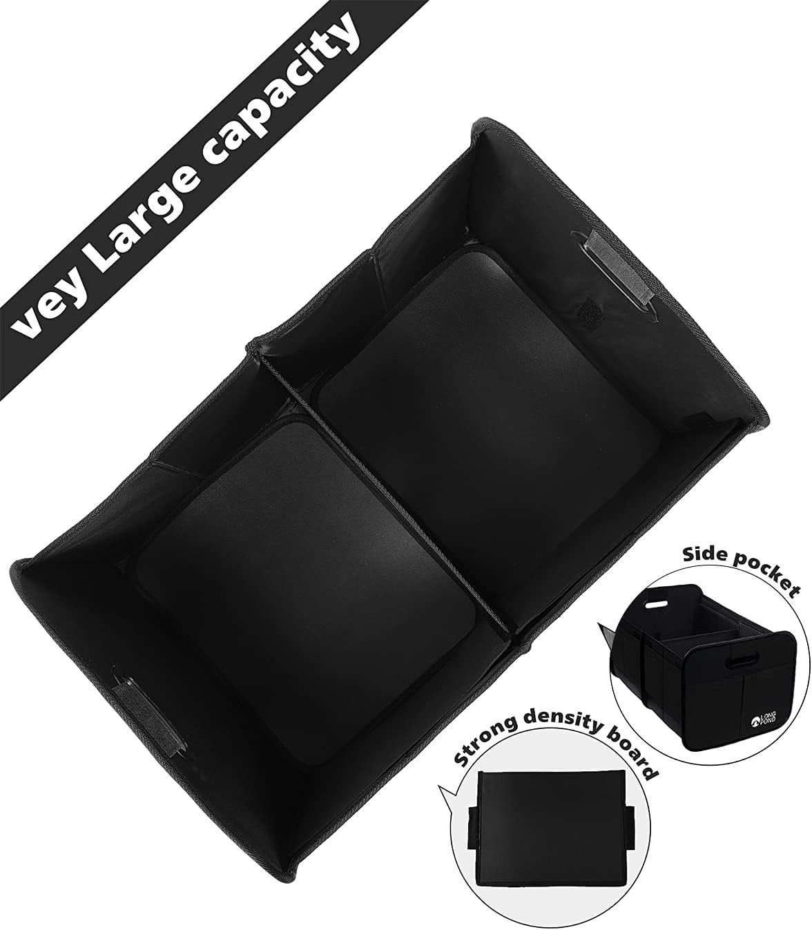 Long Pond Foldable Car Trunk Storage Organizer, Multi-Compartment, Reinforced Handles, Blue