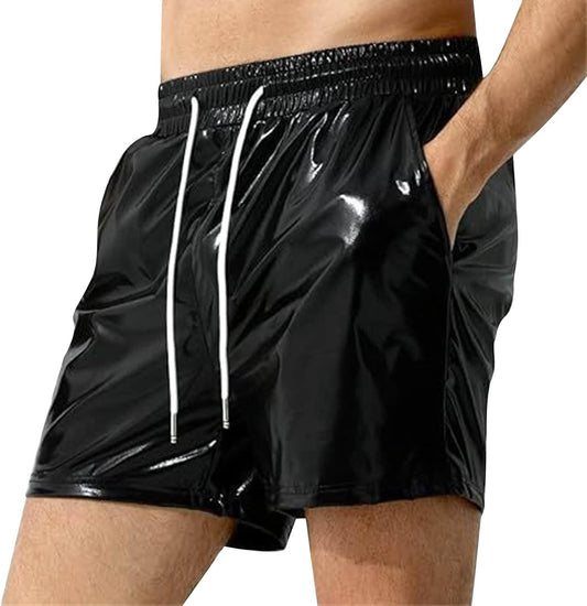 Fuzzy House Uomo Estate Fitness Sport Tempo Libero Tinta Unita Nero Singolo Strato Pantaloncini per Uomo Tech Mens Pantaloni, Nero , XL