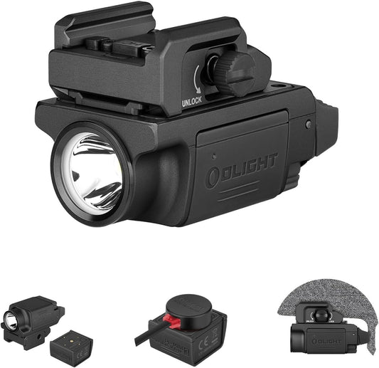 OLIGHT PL-MINI 3 Valkyrie Rail-Mounted Rechargeable Tactical Flashlight with Strobe and Adjustable Rail, 600 Lumens Compact Flashlight Compatible with GL, Hellcat and Pic, Spare Battery Included (BK)