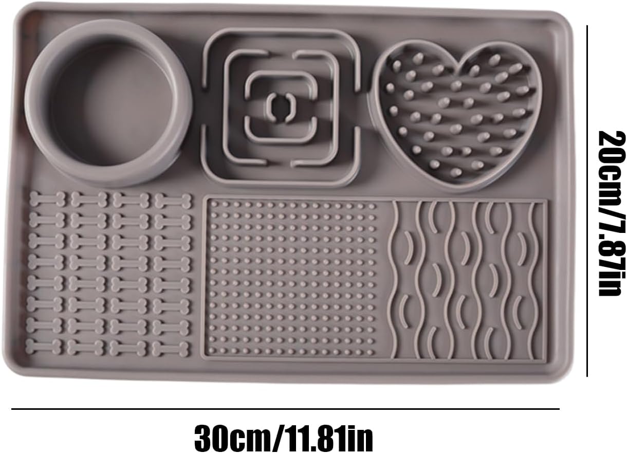 ccuzs Cat, Dog Slow Feeder, Silicone Pet Toy, Interactive Calming Aid Interactive Enrichment, Blue Ideal for Crate Travel Indoor Use, 11.81x7.87 Inches