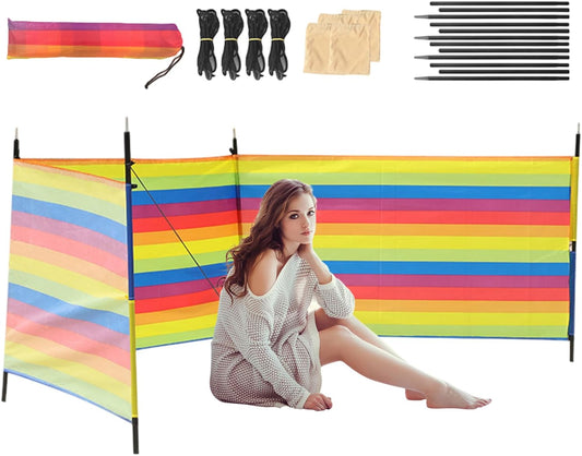Beach Wind Blocker - Outdoor Wind Tent | Camping Privacy Screen Winds Blocker | Shelter Barrier Windproof Shade, Portable Outdoor Gear Travel Accessories For Vacation, Fishing, Backyard Fun