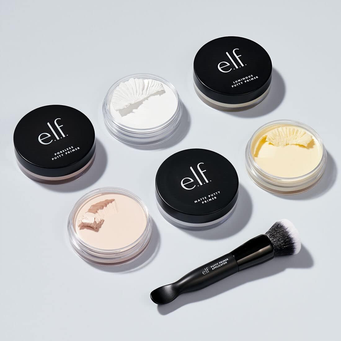 e.l.f. Putty Primer Brush & Applicator - Double Ended e.l.f. Putty Makeup Accessory - Made with Synthetic Bristles, Vegan & Cruelty Free