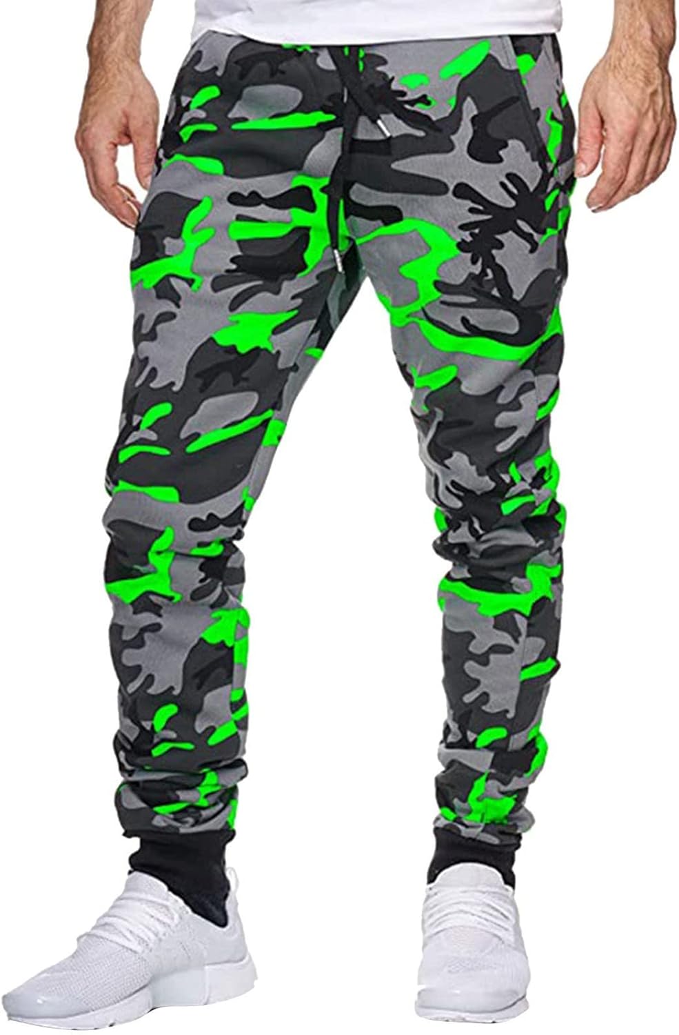 Tech Pant Pantaloni Fitness Casual Shot Uomo Sport Camouflage Jogging Stampa Pantaloni Uomo Pantaloni Running Pant, Verde, L