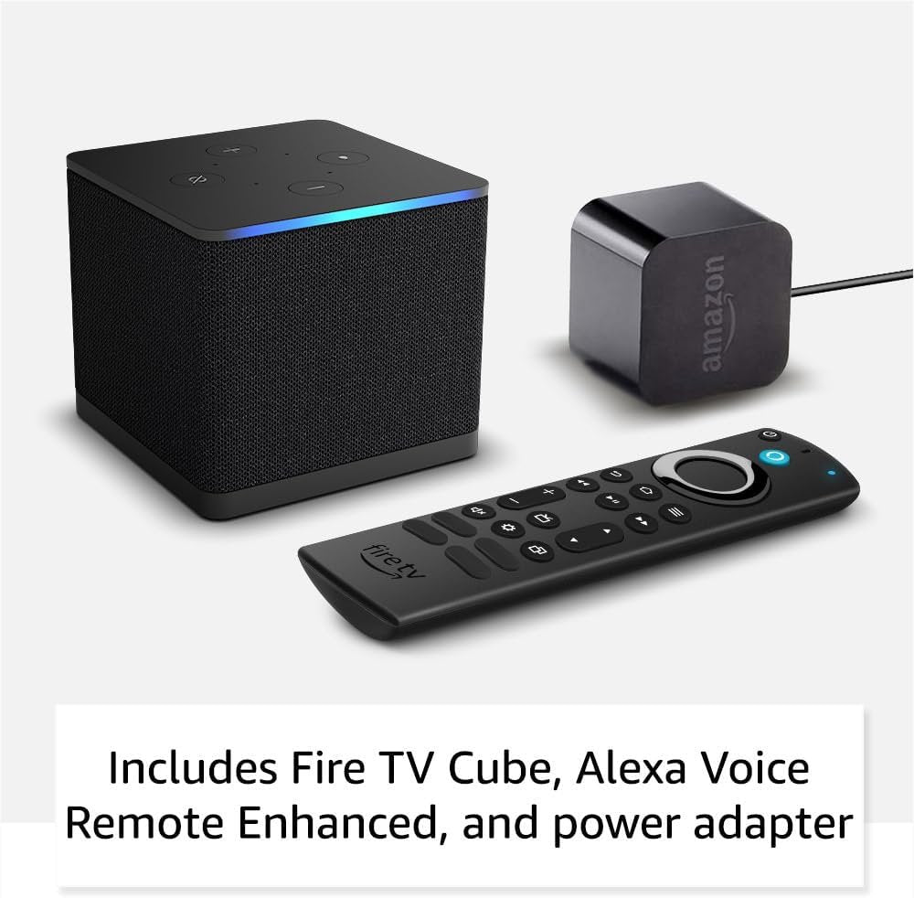 Amazon Fire TV Cube (newest model), Hands-free streaming device with Alexa, Wi-Fi 6E, 4K Ultra HD