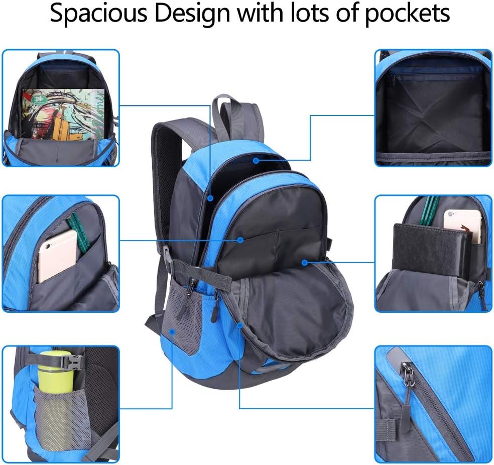 Bseash Small 20L Outdoor Hiking Backpack, Lightweight Waterproof Travel Daypack for Kids Girls Boys Cycling Camping