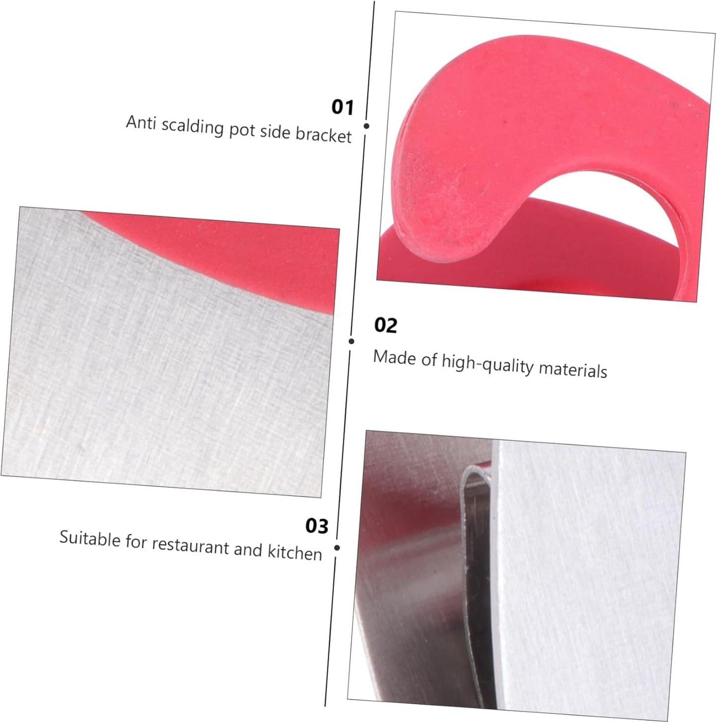 BESPORTBLE 2 Pezzi Porta Utensili in Acciaio Inox con Clip per Cucchiaio - Gadget Pratico per Ristorante e Casa - Rosso Ideale per Organizzare La Tua Cucina