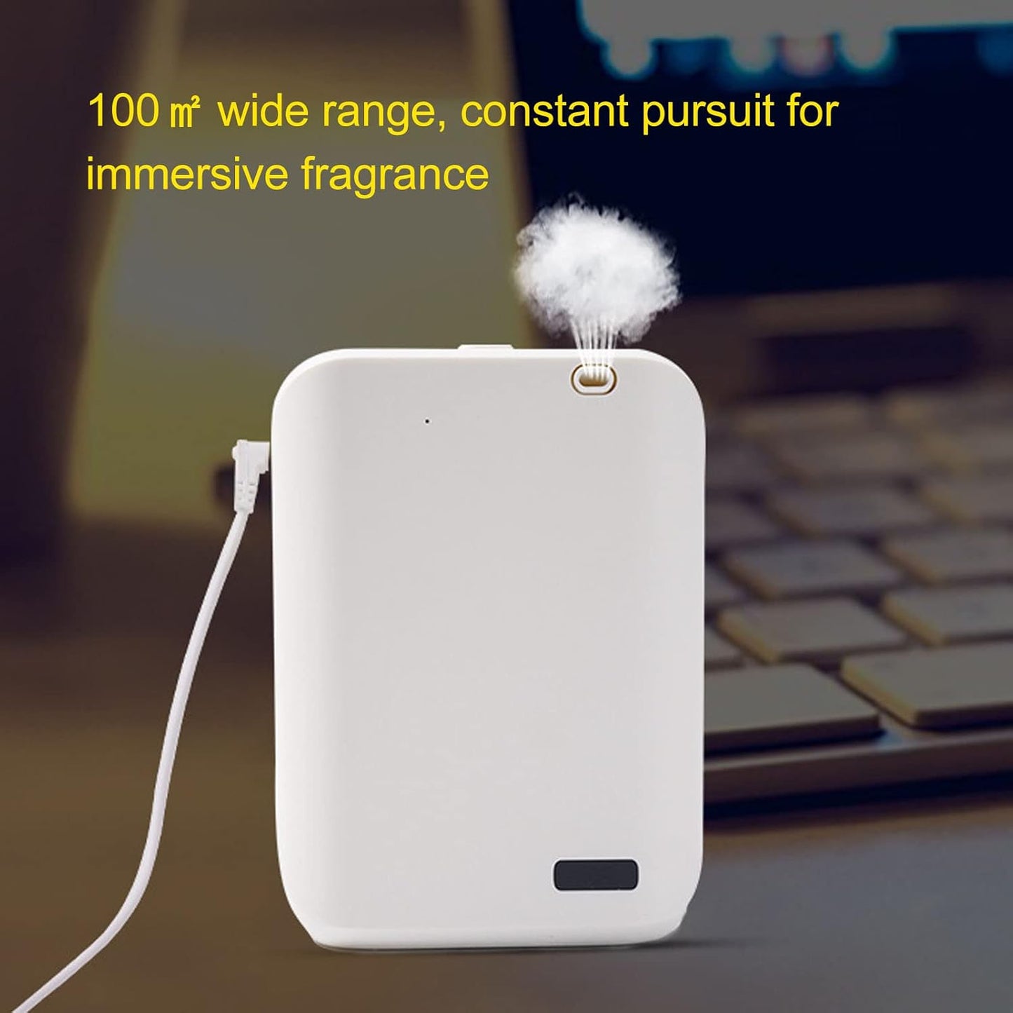 Essential Oil Diffuser, Wall Mounted Phone Control Bluetooth Scent Air Machine Anti Dry Design Quiet USB Cordless Portable Scent Diffuser with Timing Function for Bedroom