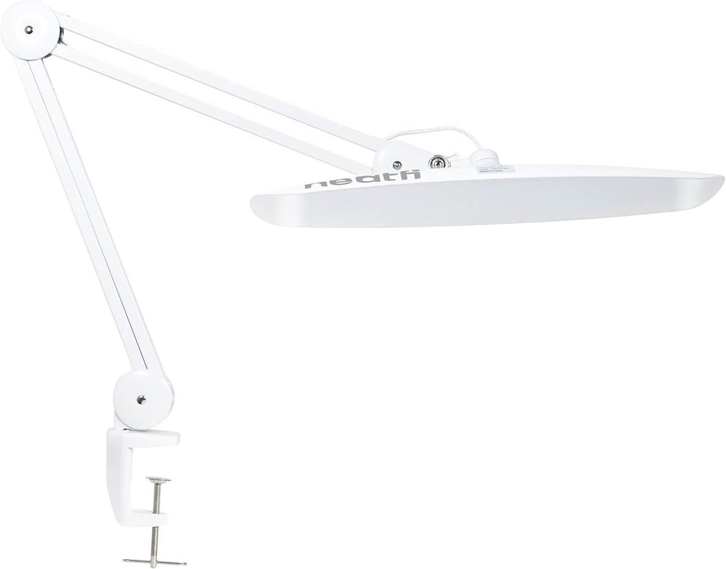 Neatfi XL 2,200 Lumens LED Task Lamp with Clamp, 24W Super Bright Desk Lamp, 50CM Wide Lamp, 4 Level Brightness, Dimmable, Eye-Caring LED Lamp, 117 Pcs SMD LED (Non-CCT with Clamp, White)