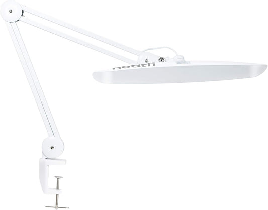 Neatfi XL 2,200 Lumens LED Task Lamp with Clamp, 24W Super Bright Desk Lamp, 50CM Wide Lamp, 4 Level Brightness, Dimmable, Eye-Caring LED Lamp, 117 Pcs SMD LED (Non-CCT with Clamp, White)