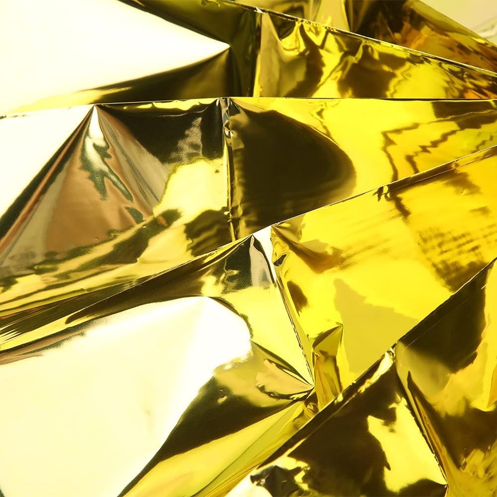 5PCS Emergency Mylar Thermal Blankets, Camping Emergency Blankets Heat Reserve Reflective Blanket for Outdoors, Survival Reflective Thermal First Aid Foil Blanket(Gold)