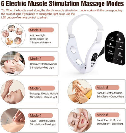 Contourflex 4-in-1 Massager for Face, Reviona Contourflex 4-in-1 Massager, 5 Modes & 15 Intensities and Remote Control (White)