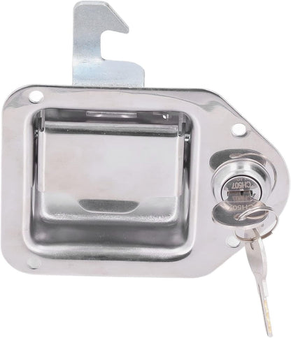 Aramox 304 Stainless Steel Tool Box Handle Latch with 2 Keys Paddle Lock, Fit for Truck RV Trailer ATV UTV, Silver