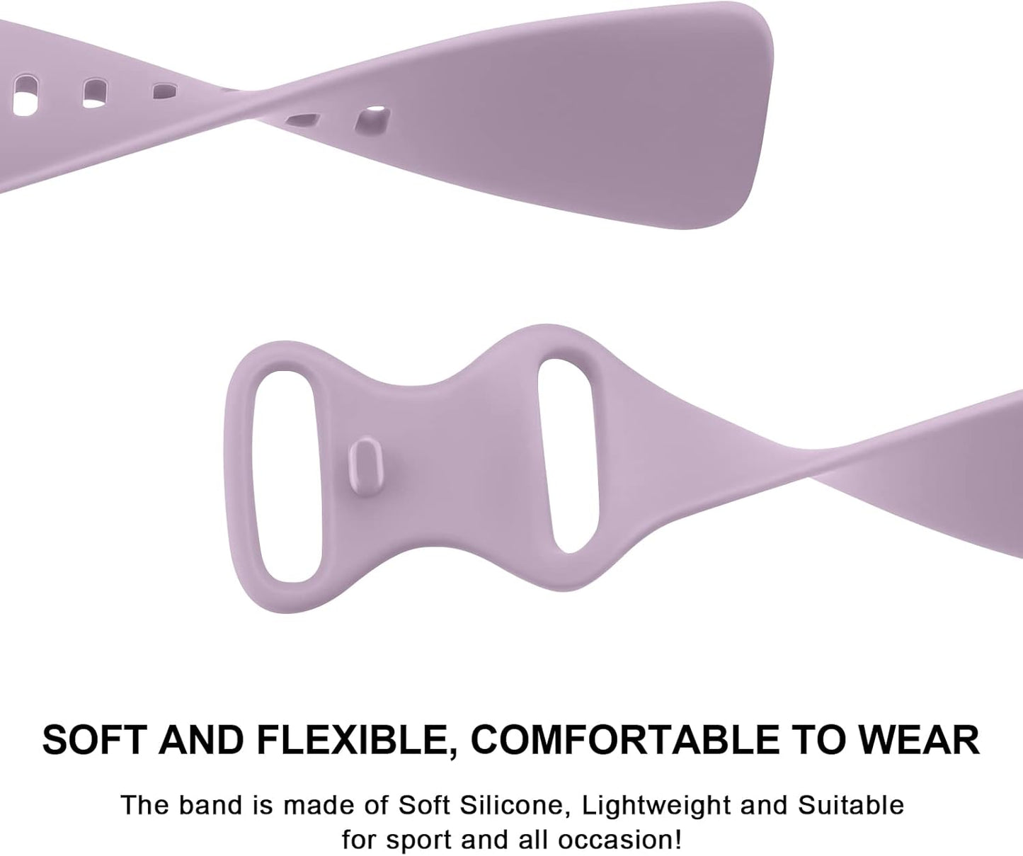 2 Pack Bands for Fitbit Charge 6 Bands Women Men, Classic Soft Straps Replacement Sport Wristbands for Fitbit Charge 5 Fitness & Health Tracker (Baby Blue/Light Purple, Small)