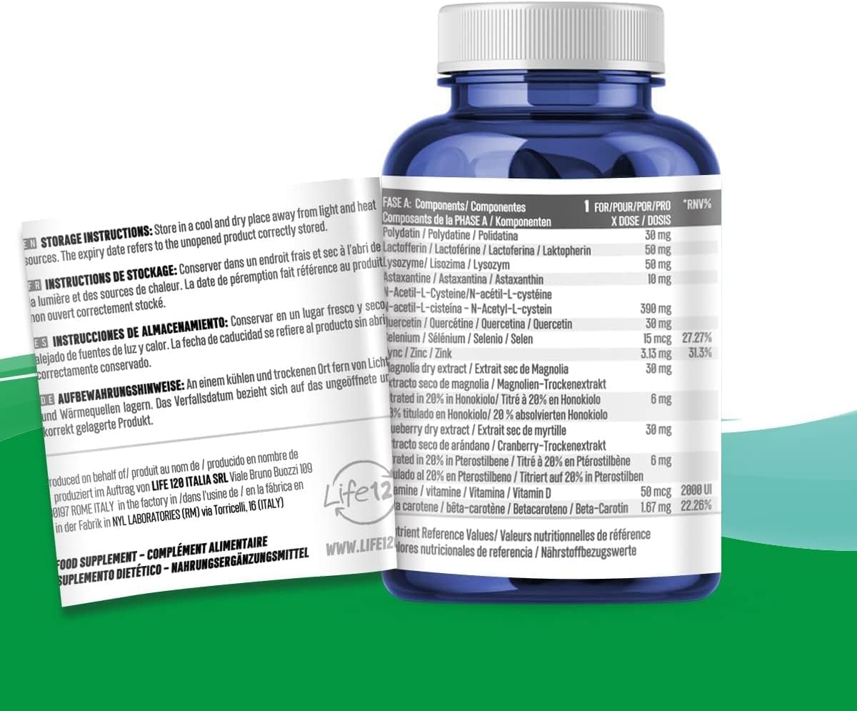 Life 120 - Immuno Life - 30 CAPSULES - Food supplement based on plant extracts, vitamins and minerals - Pack of 2