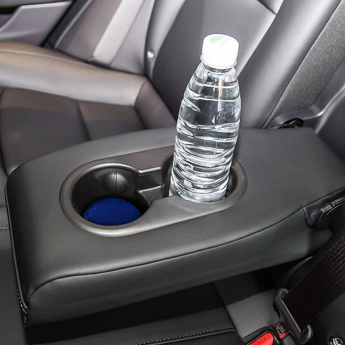 4 Pack Car Cup Holder Coaster, 2.75 Inch Diameter Non-Slip Universal Insert Coaster, Durable, Suitable for Most Car Interior, Car Accessory for Women and Men (Dark Blue)