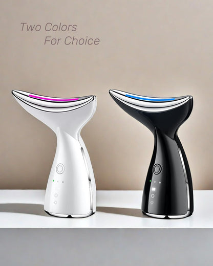 VOFEL Face and Neck Massger for Skin Care Electric Face Neck Lifting Massager with 45℃ Heat & 3 Massage Modes for Wrinkles Facial Neck Massager (WHITE)