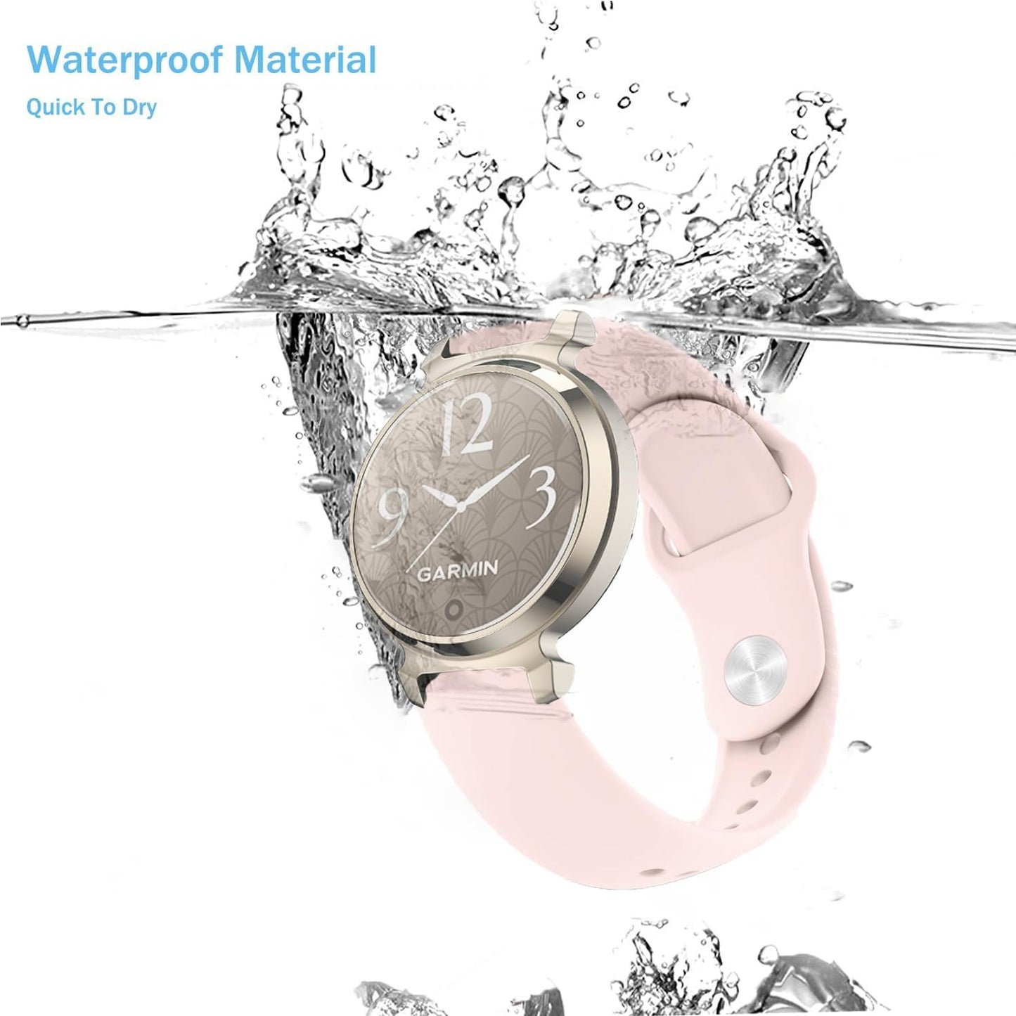 VELULYX Silicone Strap Compatible with Garmin Lily 2, 14mm Sport Band for Garmin Lily 2 Women