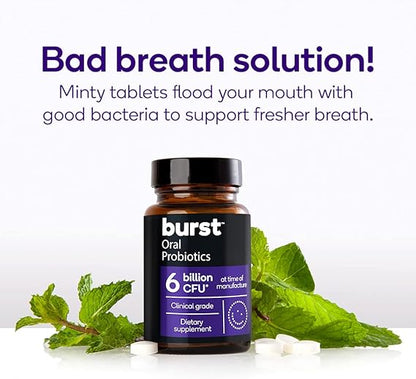 Burst Dental Probiotics (45 Count) | for Healthy Oral Cavity, Bad Breath, Immune System & Sinus Support | Promotes Upper Respiratory Health and Beneficial Bacteria | Blis K12 & M18
