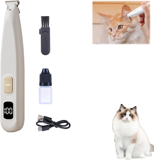 Lqucwepp Electric Pet Paws Trimmer with Light,Washable Dog/Cat Hair Clipper Low Noise Waterproof Trimmer Grooming Shaver Pet Razor for Pets, Eyes, Face, Ears, Paw