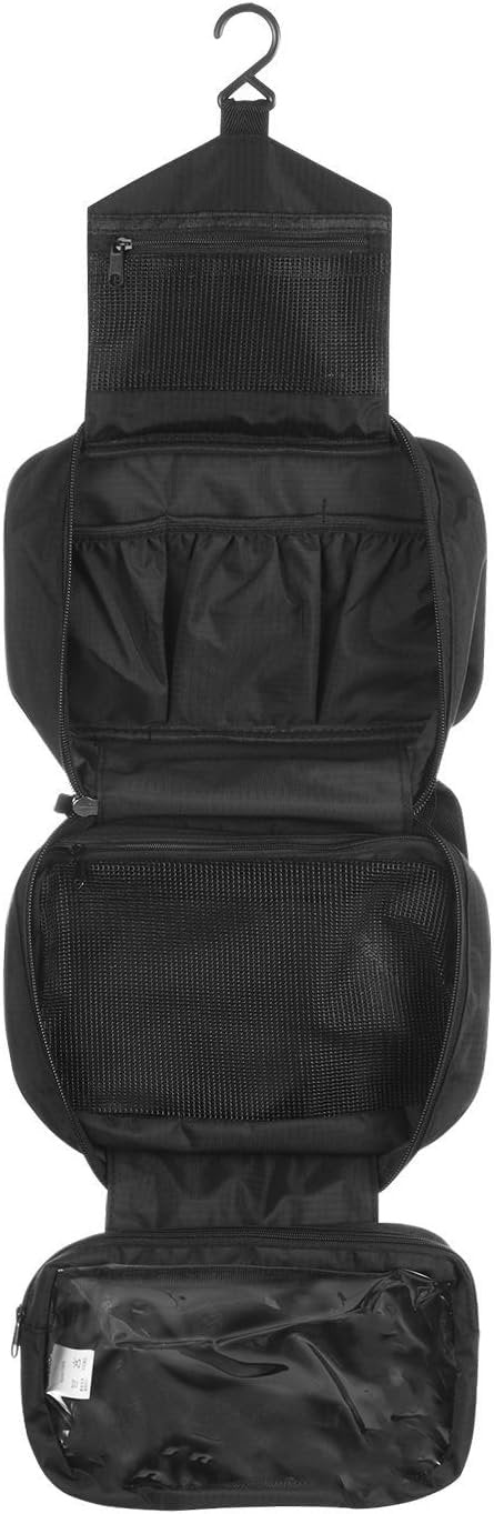 CYBERNOVA Multi-Functional Waterproof Compact Hanging Cosmetic Travel Bag Toilet Bag Toiletry Bag Washbag Organizer Kits/Cosmetic Pouch/Personal Care Hygiene Purse (Black)