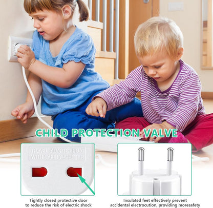 Fiotha UK to EU Travel Adapter, 2 Pieces UK Plug to EU Adapter, German Plug Adapter, UK Plug Adapter, Universal Travel Socket, GB 3 Pin to 2 Pins, Travel Adapter