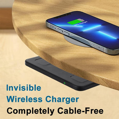NiiTTER 50mm Under-Desk Wireless Charger, Invisible Wireless Charger, Under-Counter Wireless Charging for iPhone 16/15/14/13/12/ Wireless Phones (Adapter Included)