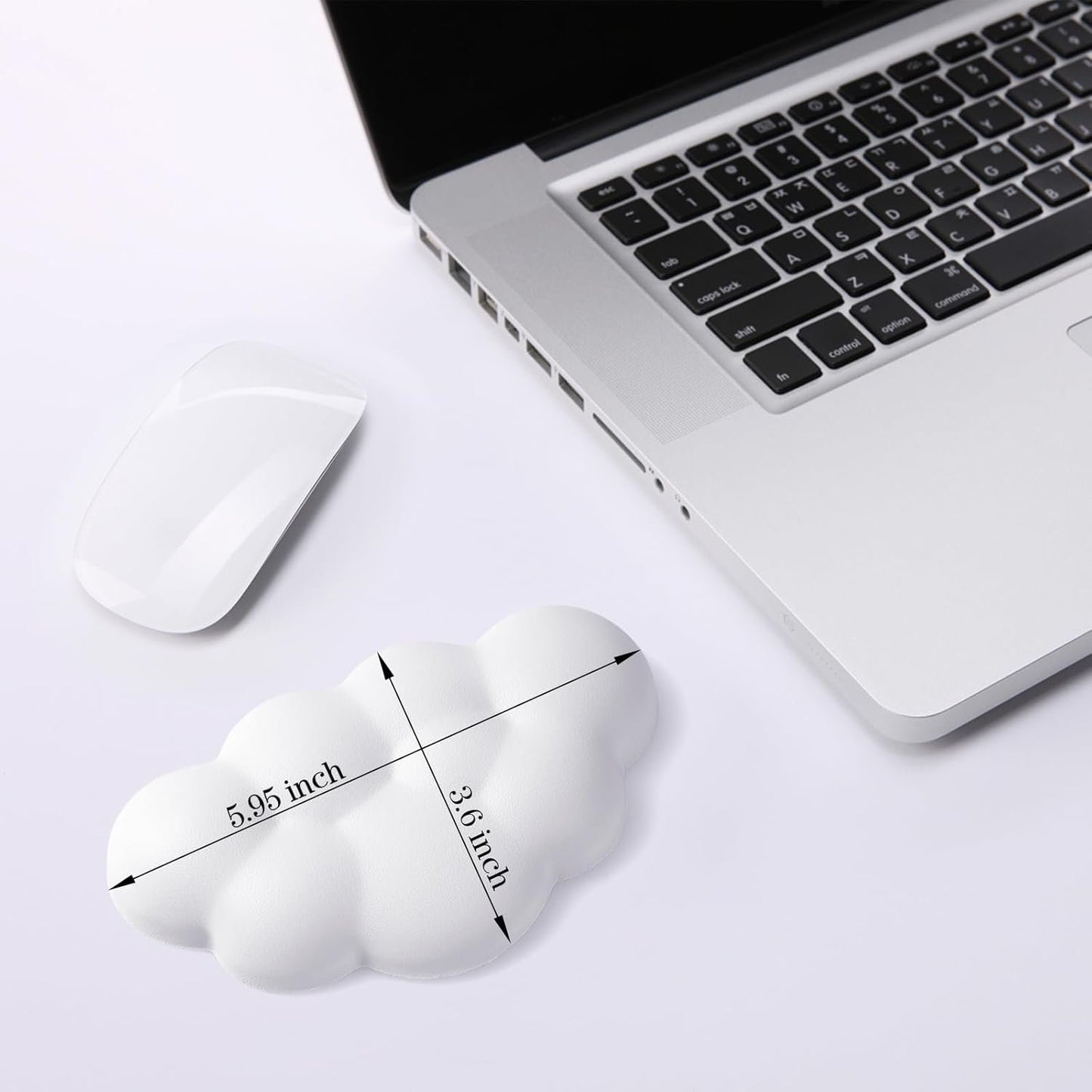 Cloud Wrist Rest for Mouse, Superfine Memory Foam Soft Gel Wrist Support Pad, Ergonomic Wrist Pain Relief Mouse Pad Wrist Support with Anti-Skid Base for Office, Computer, Laptop（White）