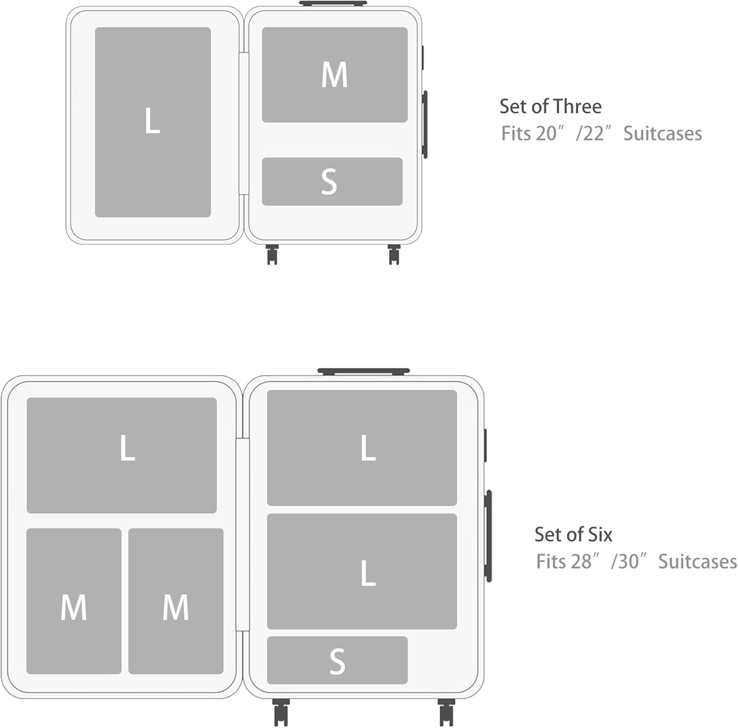 Veki Suitcase Organizer Set of 6 Travel Cubes, Compression Suitcase Organizer, Ultralight Suitcase, Compression Packing Cubes for Backpacks (Pink,3L+2M+1S)