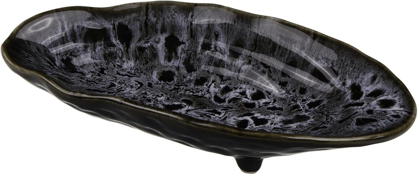 Happyyami Butterfly Watering Station Outdoor Bee Feeder Watering Butterfly Puddler Stone Lawn Decoration Ceramic Bowl Bee Water Station Home Yard Garden Black