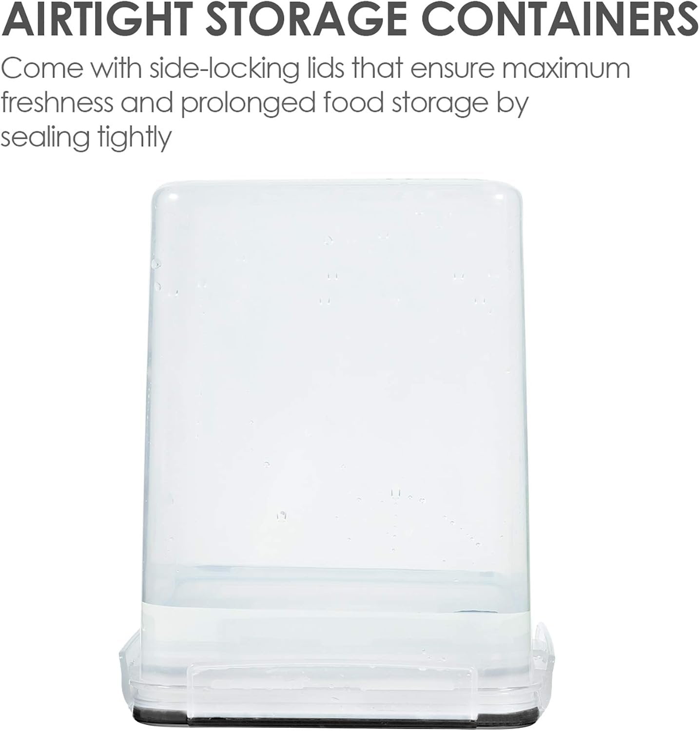 Vtopmart 4 Pcs Large Pantry Food Storage Containers 5.2L, 176oz, BPA Free Plastic Airtight Kitchen Organizers and Storage for Flour, Cereal, and Pasta with 4 Measuring Cups and 24 Labels, Black