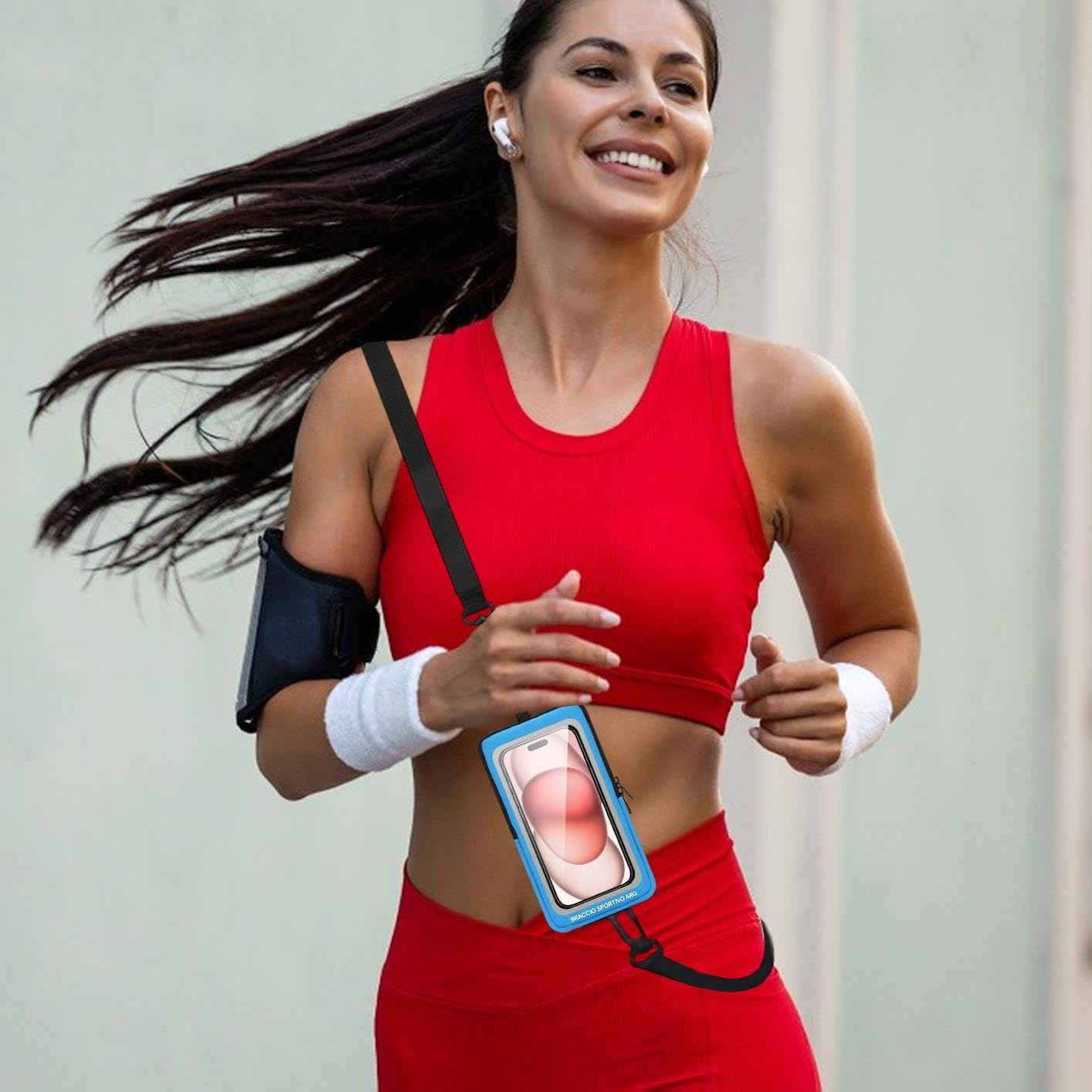 Phone Armband, Adjustable Phone Arm Bands, Waterproof Wrist Bag, Storage Pouch & Outdoor Workout Gear, Ideal for Smartphones, Exercise, Hiking, and Travel Gear, 7.48x4.13 inches
