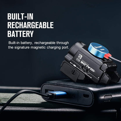 OLIGHT Baldr Mini 600 Lumens Rechargeable Tactical Flashlight with Green Light and White LED Combo, Flashlight with Adjustable Rail and Magnetic USB, Compact Rail Mount Light 132 Meters Beam (Black)