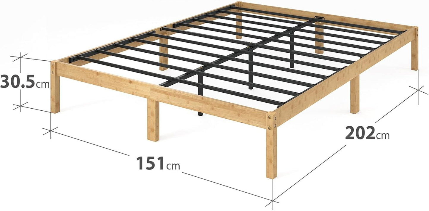 Zinus Queen Bed Frame, Bamboo Wood Base Bedroom Furniture Wooden Home Timber Frame
