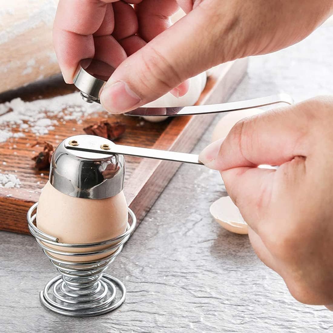Pubiao Stainless Steel Egg Topper, Egg Opener Kitchen Gadget for Raw or Soft Hard Boiled Egg, Dishwasher Safe